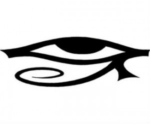 Attractive Black Ink Horus Eye Tattoo Design